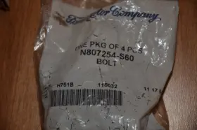 N807254-s60 Ford New Oem Bolt Lot Of 4 Part Number Genuine A5