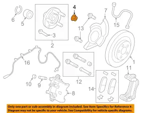 W712772s439 Ford Oem 07-15 Edge Mkx Front Suspension Brake Components-axle Nut