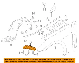865133v000 Hyundai Oem 12-17 Azera Fender-side Retainer Left