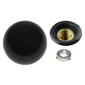 Inl14723b Inline Tube Shifter Ball Black Plain Without Numbers With Lock Nut 1964-77 Gm Ford Dodge