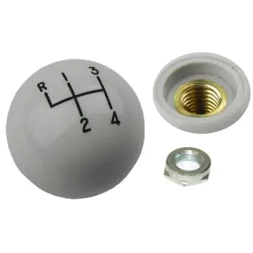 Inl14725b Inline Tube 1964-88 1 7/8 White Hurst 4sp Shifter Handle Ball Knob W Nut Coarse Thread