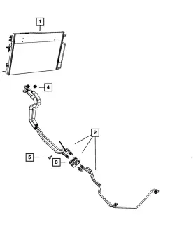 55038164ah Mopar Genuine Oil Cooler Pressure And Return Hose Tube