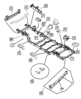 68003447ab Mopar Genuine Transmission Cross-member
