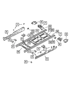 68033511aa Mopar Genuine Floor Pan Cross-member