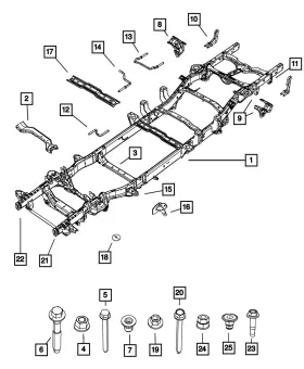 68209582aa Mopar Genuine Transmission Cross-member 68209582aa Mopar Genuine Transmission Cross-member