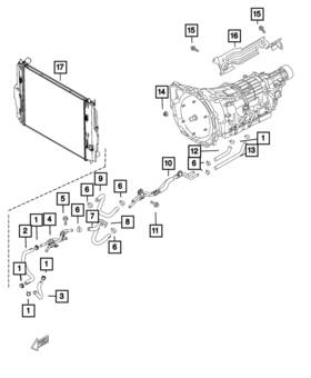 Mopar 68317424aa Genuine Transmission Oil Cooler Hose