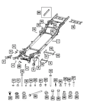 68531090aa Mopar Genuine Transmission Cross-member