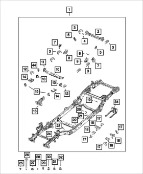 68585940aa Mopar Genuine Transmission Cross-member
