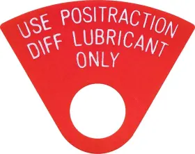 14406 Oer 1964-72 Gm Rear End Positraction Tag Red 3/4 Inch