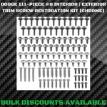 Dodge Mopar Interior Exterior Molding Engine Bay Chassis Trim Screws #8 Chrome New. Price: $29.95.