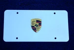 Mirrored Porsche Crest Front License Plate Promo Accessory 911 Boxster Macan Gt Used. Price: $79.95.