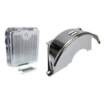 Gm 700R4 Finned Aluminum Trans Pan & Flywheel Cover, Chrome New. Price: $118.99.