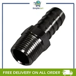 Derale Pipe Fitting 98102; Adapter Black 3/8 In. Npt Male To 1/2 Hose Barb New. Price: $28.95.