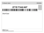 Genuine Bmw Shaft Seal 27-10-7-546-667 New. Price: $35.96.