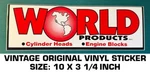 World Products Cylinder Heads Engine Blocks-vintage Original Vinyl Decal Sticker Used. Price: $10.93.