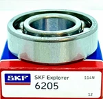 New Skf 6205 Deep Groove Ball Bearing, Open Type, No Seals 25X52X15 Mm. Price: $11.03.