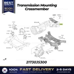 Genuine Transmission Mounting Crossmember 21730J5300 For Kia Stinger New. Price: $159.00.